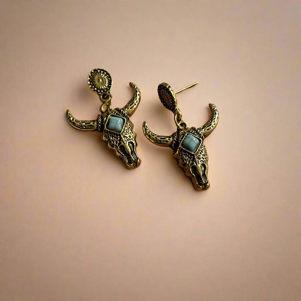 Wildflower Bull Charm Earrings